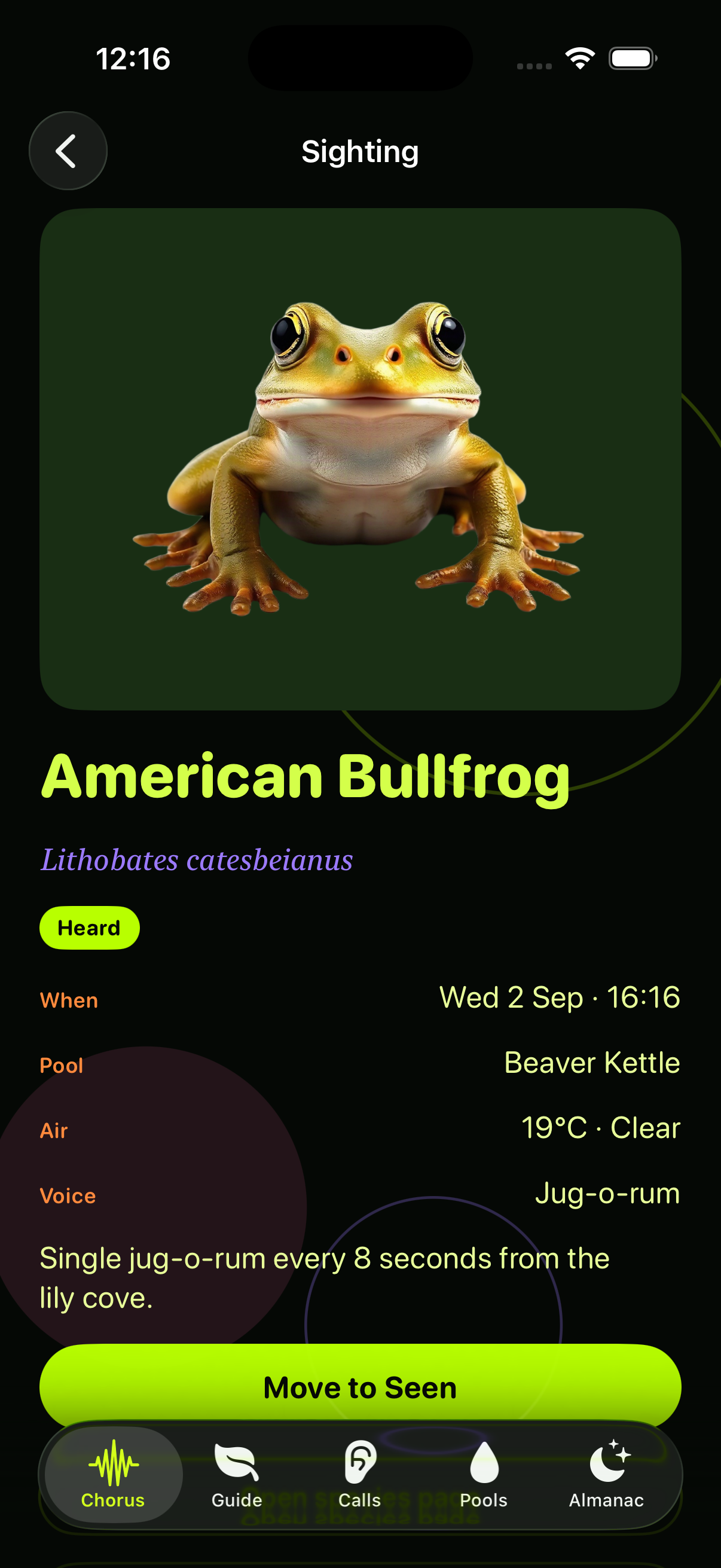 Call card with rhythm and listening hints